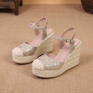 Women's espadrille wedge heel sandals