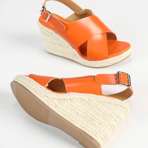 Women's espadrille buckle strap wedge heel sandals