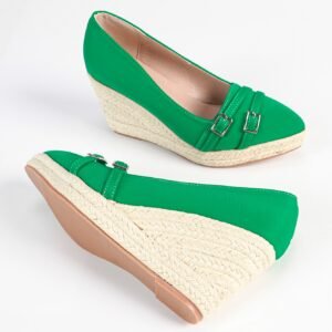 Women's espadrille slip on wedge heel pumps