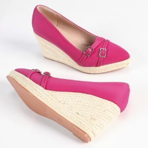 Women's espadrille slip on wedge heel pumps