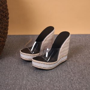 Women's espadrille Transparent strap wedge heel sandals