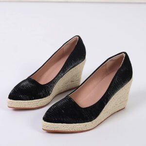 Women's espadrille wedge heel pumps