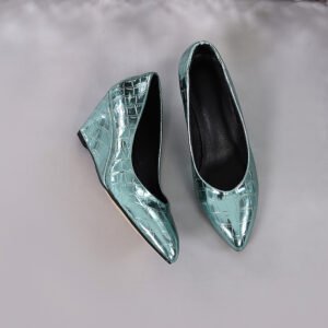 Women's slip on wedge heel pumps
