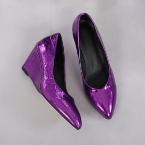 Women's slip on wedge heel pumps