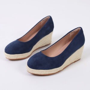 Women's espadrille slip on wedge heel pumps
