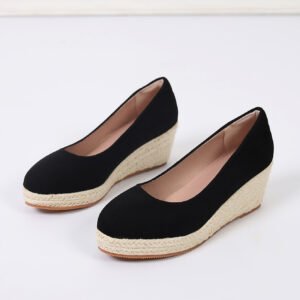 Women's espadrille wedge heel pumps
