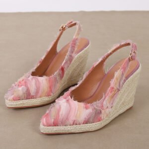 Women's espadrille buckle strap wedge heel sandals
