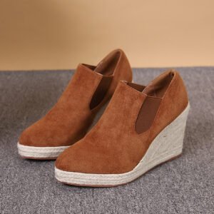 Women's espadrille slip on wedge heel pumps