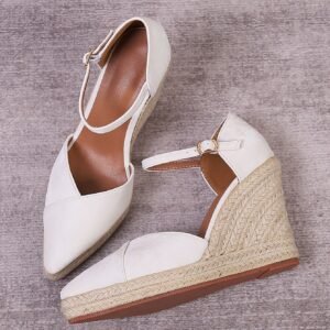 Women's espadrille buckle strap wedge heel sandals