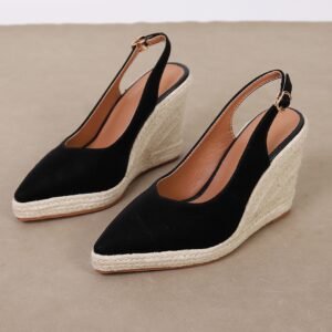 Women's espadrille buckle strap wedge heel sandals