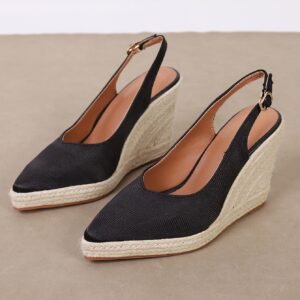 Women's espadrille buckle strap wedge heel sandals
