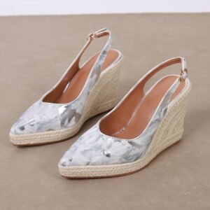 Women's espadrille buckle strap wedge heel sandals