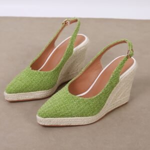 Women's espadrille buckle strap wedge heel sandals