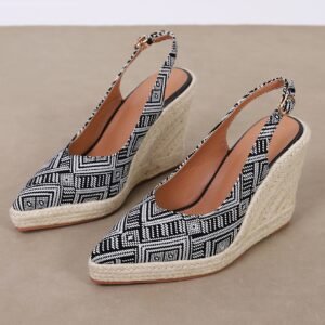 Women's espadrille buckle strap wedge heel sandals