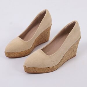Women's espadrille slip on wedge heel pumps