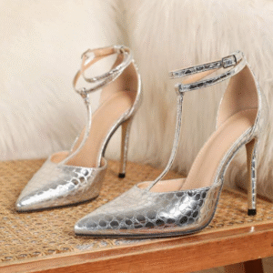 Women's stiletto t strap high heel sandals