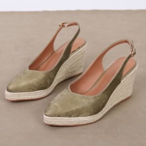 Women's espadrille buckle strap wedge heel sandals
