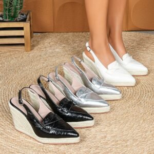 Women's espadrille buckle strap wedge heel sandals