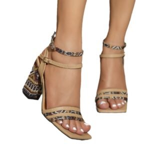 Women's block heel high heel sandals