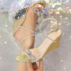 Women's buckle strap wedge heel sandals