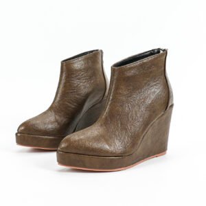 Women's wedge heel ankle boots with back zipper