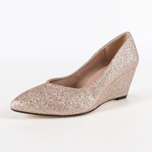 Women's slip on wedge heel pumps