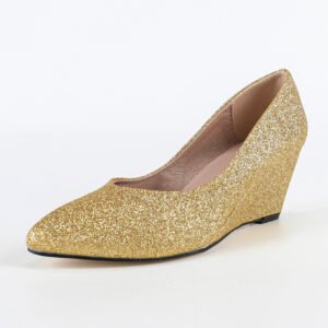 Women's slip on wedge heel pumps