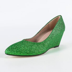 Women's slip on wedge heel pumps