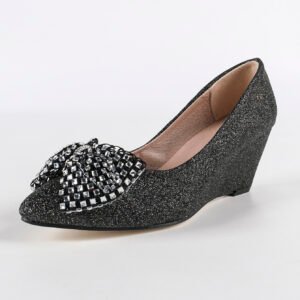 Women's slip on wedge heel pumps