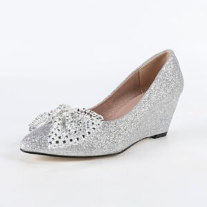 Women's slip on wedge heel pumps