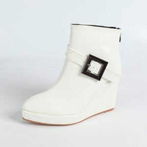 Women's wedge heel ankle boots with back zipper