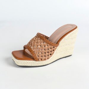 Women's espadrille slip on wedge heel sandals