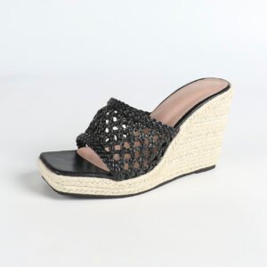 Women's espadrille slip on wedge heel sandals