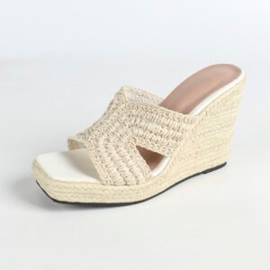 Women's espadrille slip on wedge heel sandals