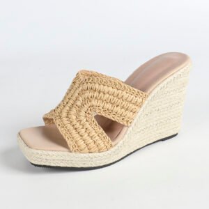 Women's espadrille slip on wedge heel sandals