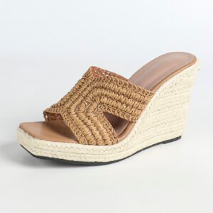 Women's espadrille slip on wedge heel sandals
