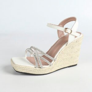 Women's espadrille buckle strap wedge heel sandals