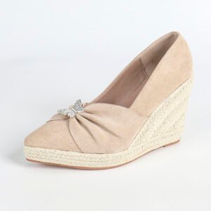 Women's espadrille slip on wedge heel pumps
