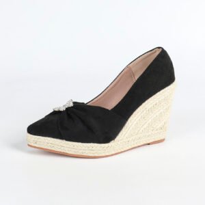Women's espadrille slip on wedge heel pumps