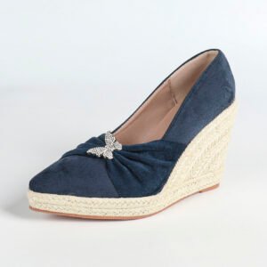 Women's espadrille slip on wedge heel pumps