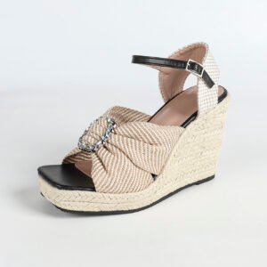 Women's espadrille buckle strap wedge heel sandals