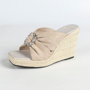 Women's espadrille slip on wedge heel sandals