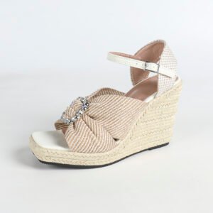 Women's espadrille buckle strap wedge heel sandals