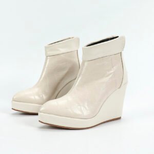 Women's wedge heel ankle boots with back zipper