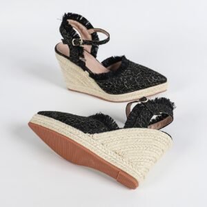 Women's espadrille buckle strap wedge heel sandals