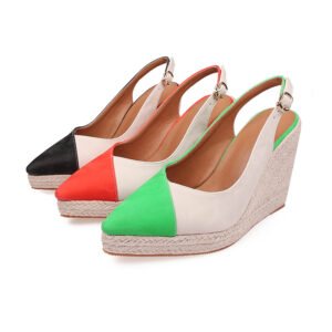 Women's espadrille buckle strap wedge heel sandals