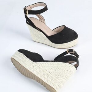 Women's espadrille buckle strap wedge heel sandals