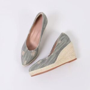 Women's espadrille slip on wedge heel pumps