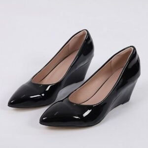 Women's slip on wedge heel pumps