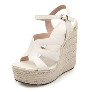 Women's espadrille slip on wedge heel sandals